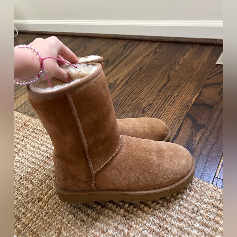 UGG Chestnut Suede Short Shearling Boots
